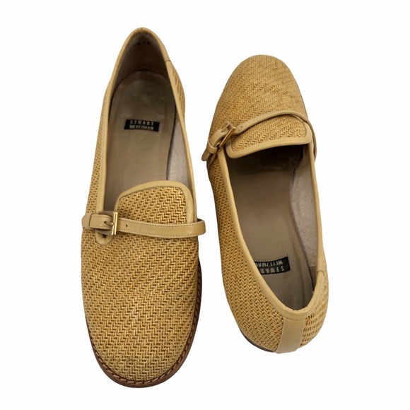 Vintage Stuart Weitzman Golden Straw Loafers 8AA - Picture 7 of 14